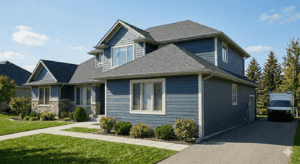 A professional James Hardie siding installation on a Calgary home showing the durable and beautiful fiber-cement finish.