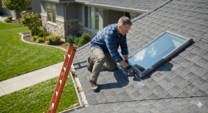 Professional Skylight and Sun Tunnel Services A bright living room illuminated by natural light from a professional skylight installation and repair by West Quality Roofing and Exteriors.